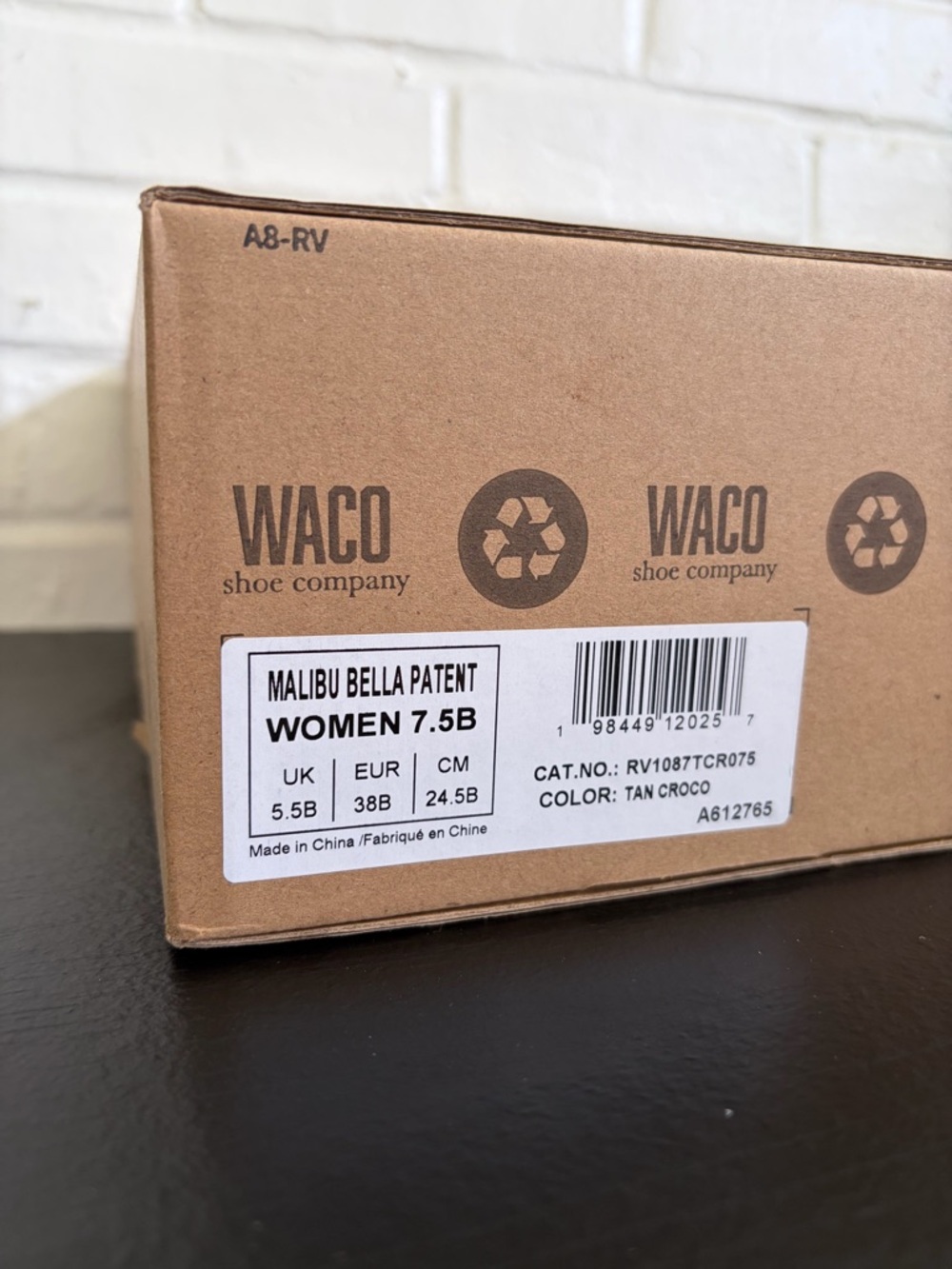 WACO Shoe Company Revitalign Malibu Bella Patent Croco in Tan NEW IN BOX, SZ 7.5 - Picture 8 of 8